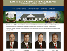 Tablet Screenshot of beanandsonsfuneralhome.com